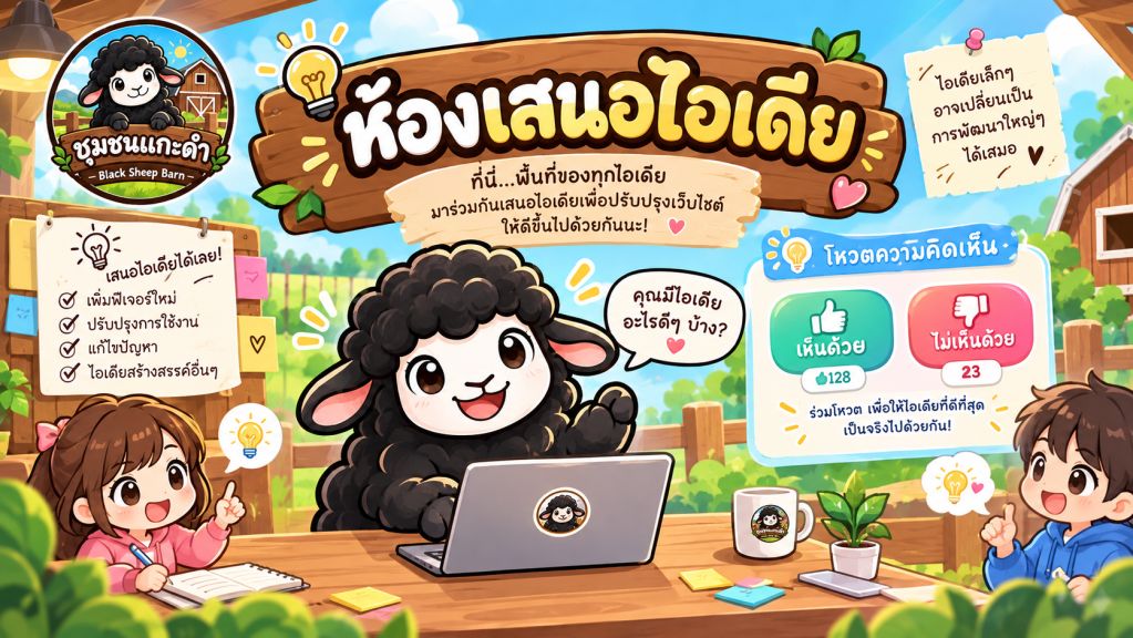 ห้องเสนอไอเดีย ชุมชนแกะดำ